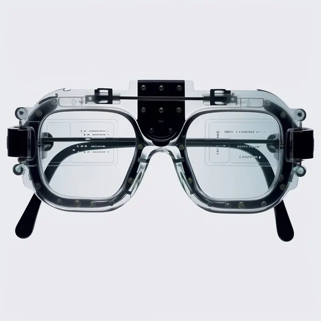Vintage scientific eyeglasses mockup, minimal, corporate-clean, light