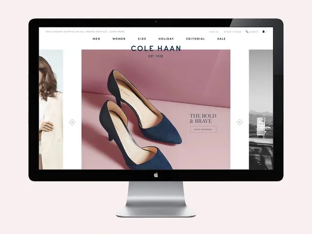 Cole Haan e-commerce product hero, corporate-clean, luxury, warm