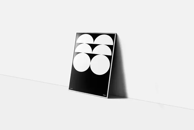 Minimalist book cover mockup with geometric circles, minimal, geometric, light