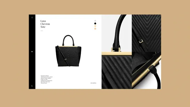 Luxury bag brand design system, minimal, corporate-clean, light