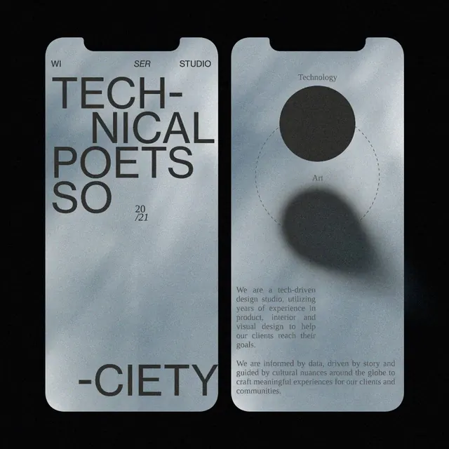 WISER STUDIO TECHNICAL POETS SO mobile presentation, minimal, technical, light