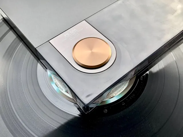 Minimal turntable and record sleeve mockup, minimal, monochrome, monochrome