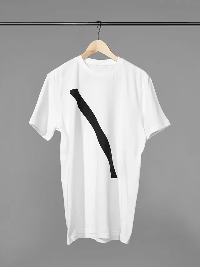 Minimalist t-shirt with diagonal line graphic, minimal, monochrome, monochrome
