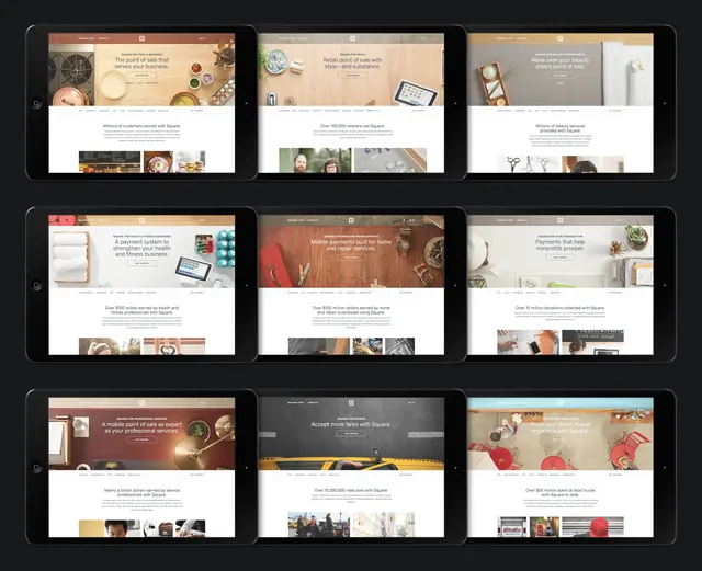 Squarespace website templates grid, minimal, corporate-clean, light