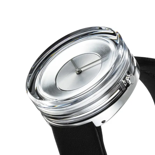 Minimalist spherical watch design, minimal, technical, monochrome