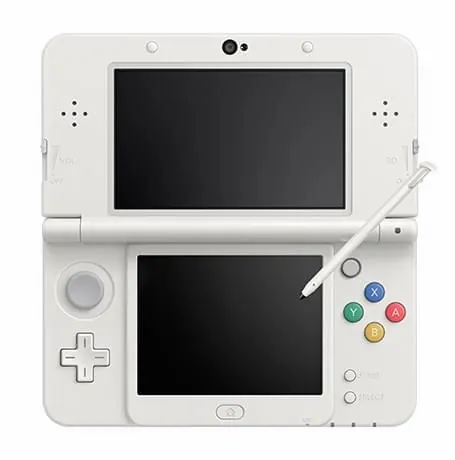 Nintendo 3DS handheld game console, minimalist, technical, light