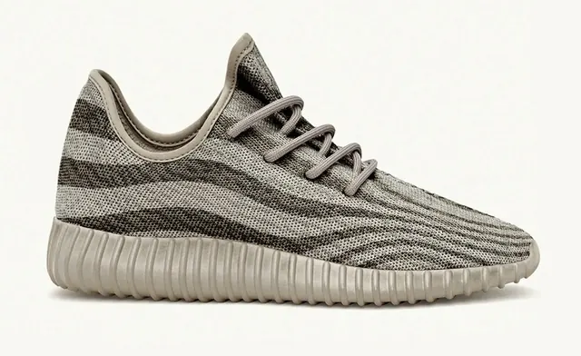 Knit athletic sneaker product shot, photographic, minimal, light