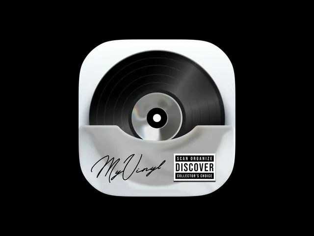 MyVinyl App Icon, 3d-render, monochrome