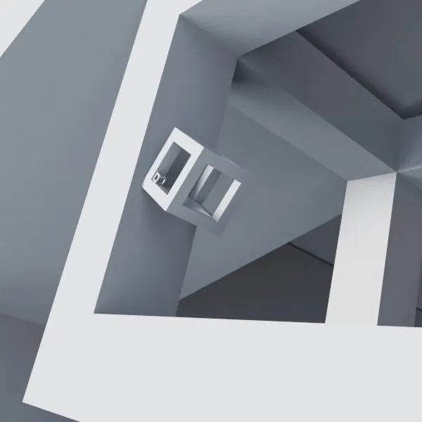 Recursive Cube Loop, geometric, abstract, muted
