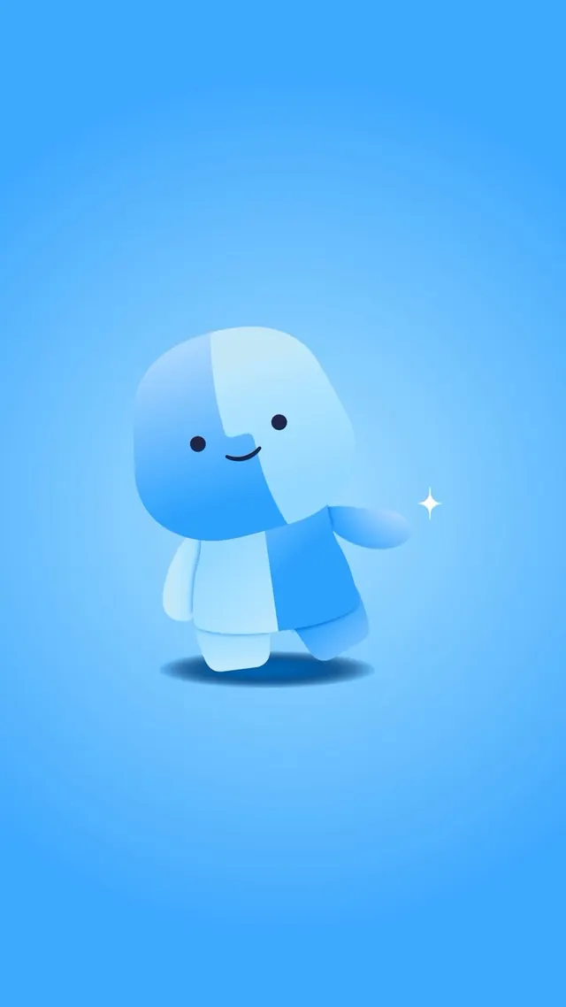 Finder Character, playful, monochrome