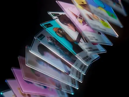 Looksrare NFT Cards by Renat Muratshin, glassmorphism, dark-mode, dark