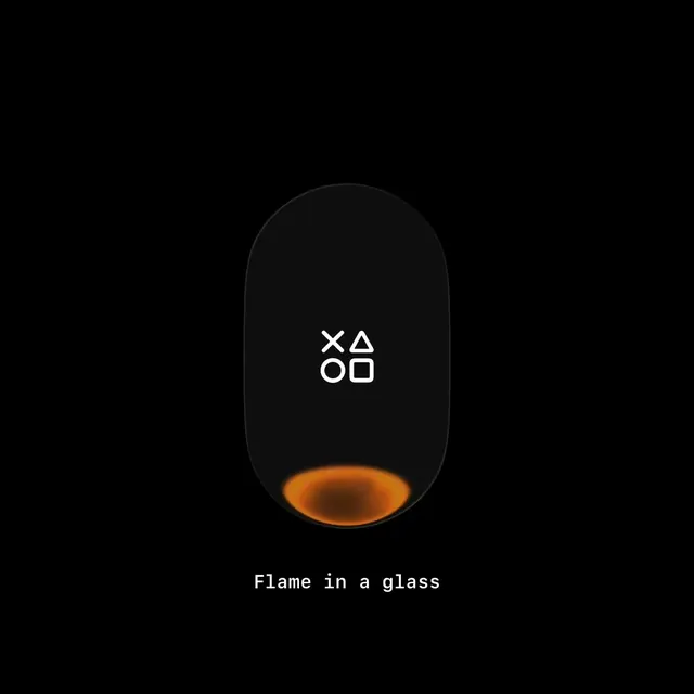 Flame in a Glass, abstract, minimal, dark