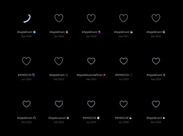Apple Like Animation History, minimal, dark