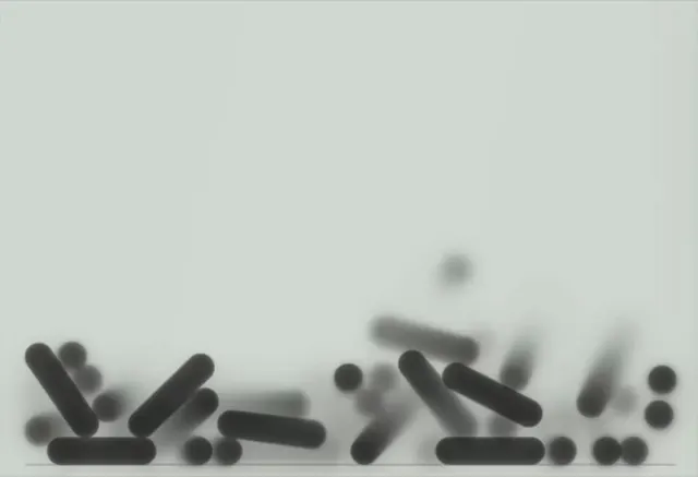 Physics Pill Simulation, abstract, minimal, monochrome