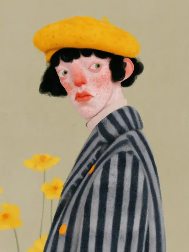 Sneezing Character, playful, vibrant