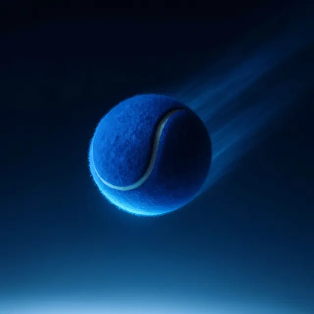 Blue Tennis Ball Motion Graphic, 3d-render, abstract, dark