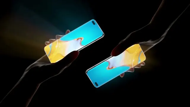 Glowing Smartphone Mockups, dark-mode, gradient-heavy, dark