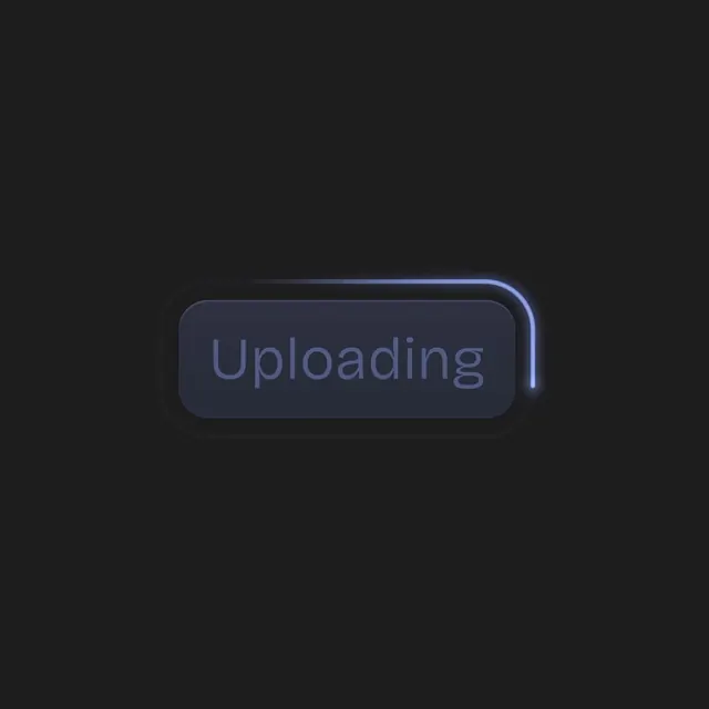 Uploading Button, minimal, dark