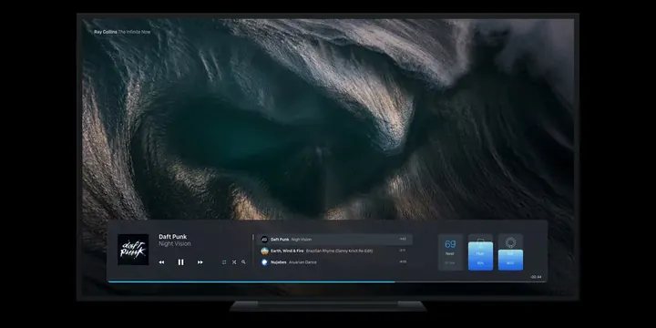 Abstract Fluid Dashboard Mockup, dark-mode, glassmorphism, dark