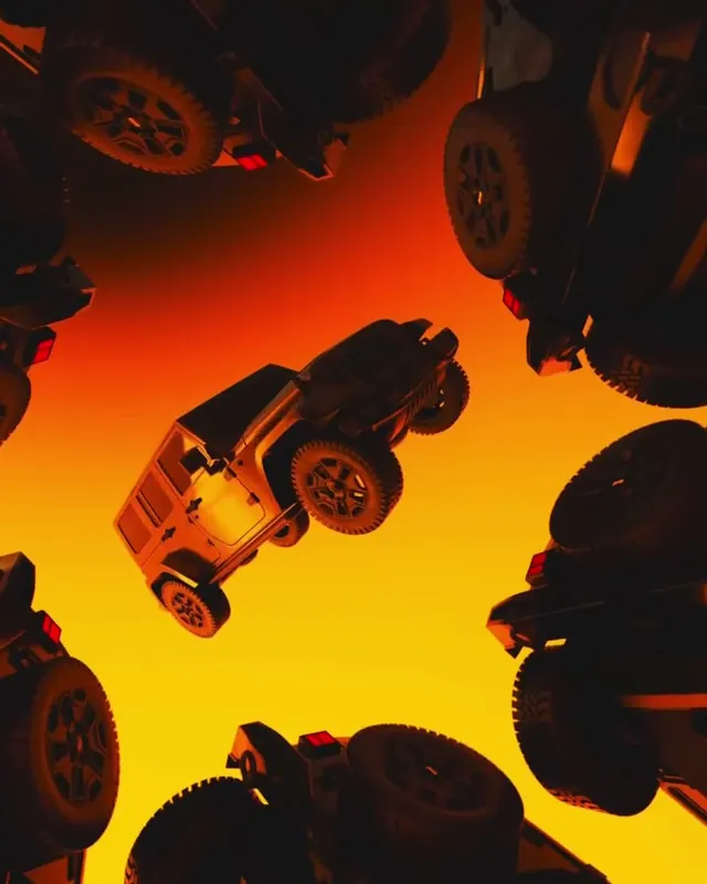 3D Rendered Toy Cars on Gradient Background, playful, 3d-render, vibrant
