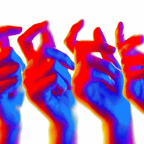 Abstract Hand Gestures Graphic, brutalist, neo-brutalist, vibrant