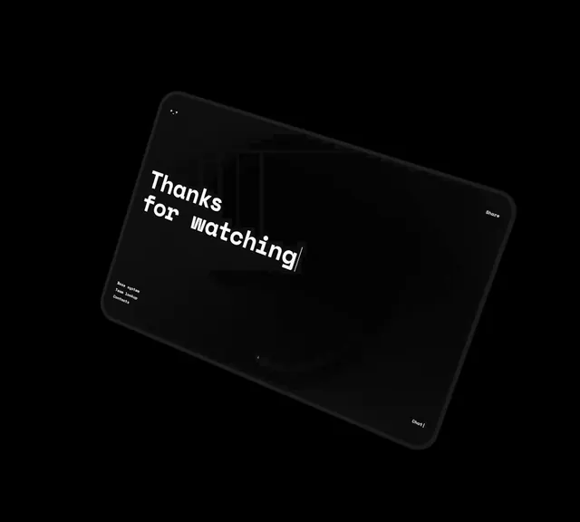 Glassmorphism Thank You Card Mockup, minimal, glassmorphism, dark