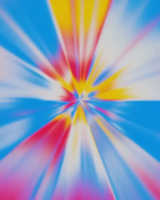 Radial Burst Abstract Graphic, gradient-heavy, maximalist, vibrant