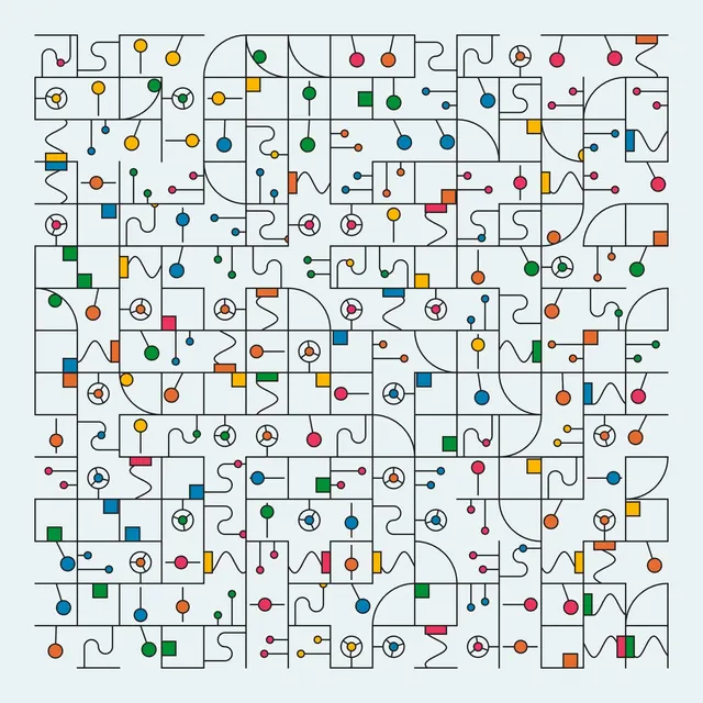 Generative Tile Animation, geometric, abstract, vibrant