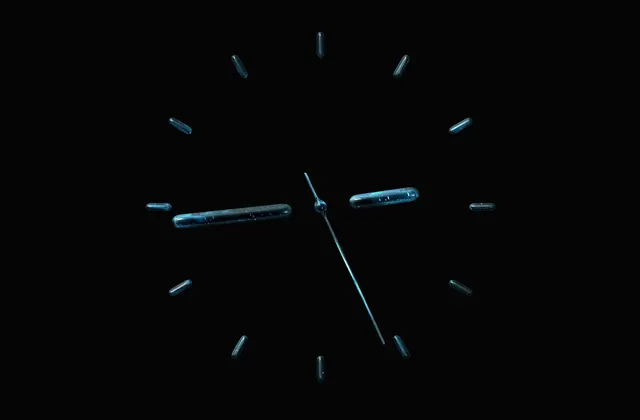 Liquid Clock Animation, geometric, minimal, dark