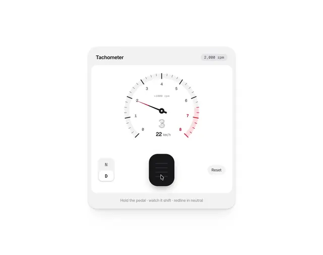 Tachometer Component, minimal, monochrome