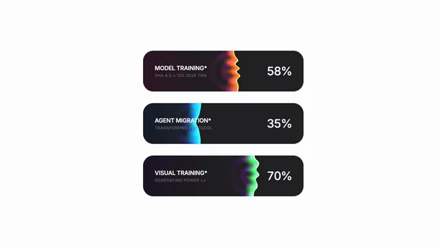 AI Task Progress Pills, minimal, dark