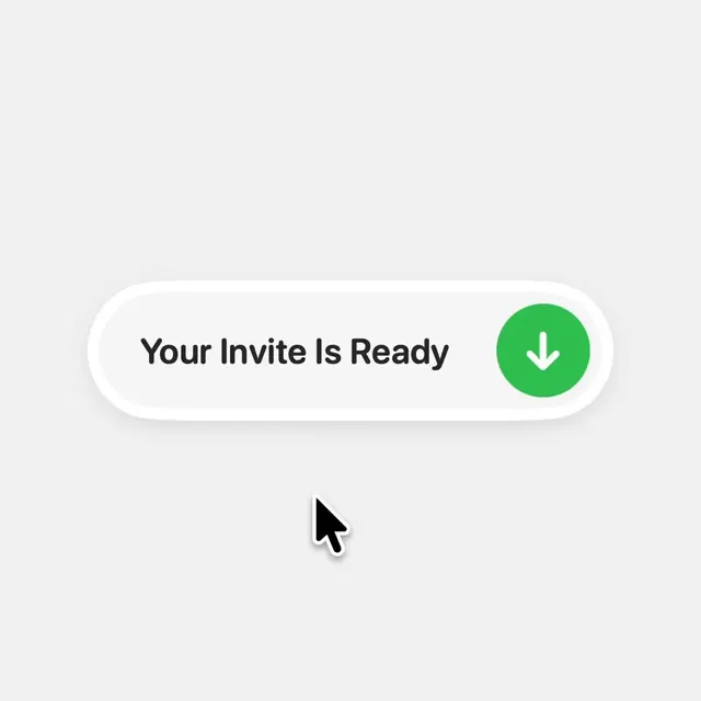 Invite Code Microinteraction, minimal, monochrome