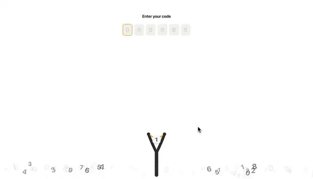 OTP Slingshot Input, minimal, playful, monochrome
