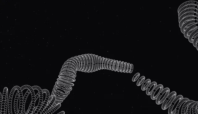 Wireframe Worm, geometric, abstract, dark