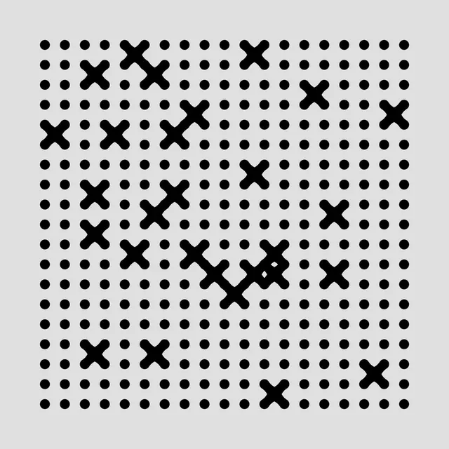 Animated X Grid Study, geometric, abstract, monochrome
