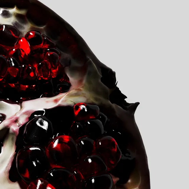 Ingredient photography and motion study carousel (slide 6), photographic, 3d-render, dark