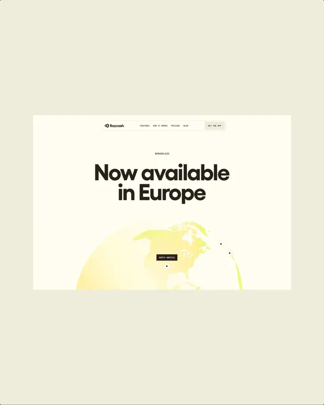 Raycash fintech brand identity and motion design (slide 12)