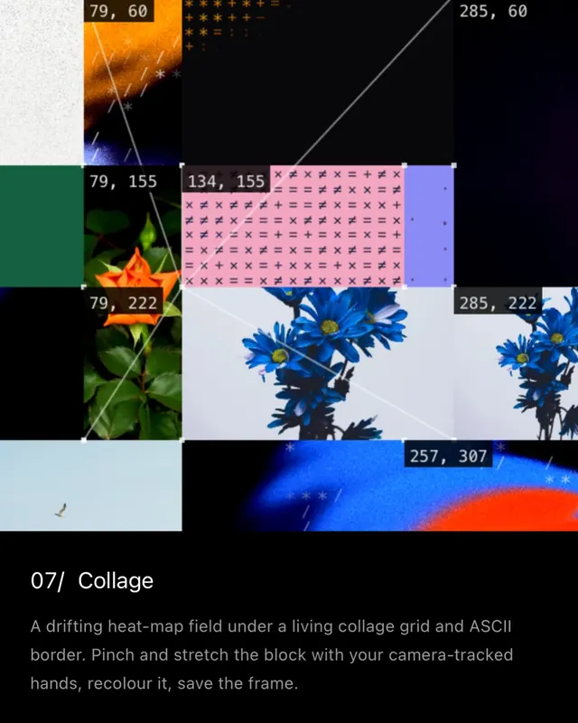 Interactive collage with camera-tracking gesture interface (slide 5)