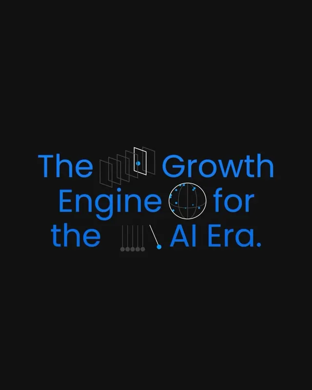 Growth engine dark carousel with line icons and flow diagrams (slide 1), dark-mode, technical, dark