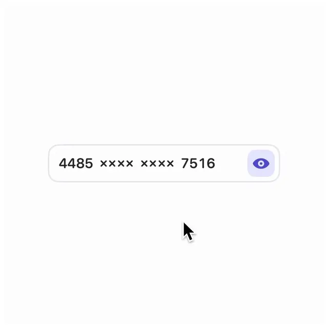 Card Number Reveal, minimal, monochrome