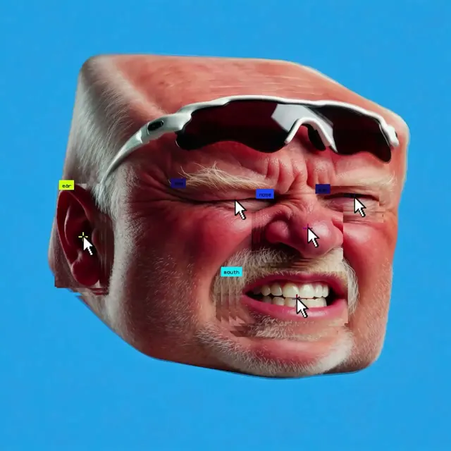 3D Face Morphing, 3d-render, organic, vibrant