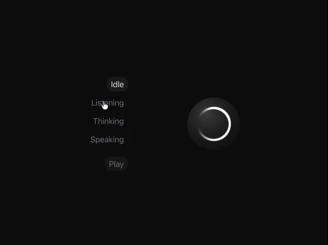 AI Voice State Orb, minimal, 3d-render, dark