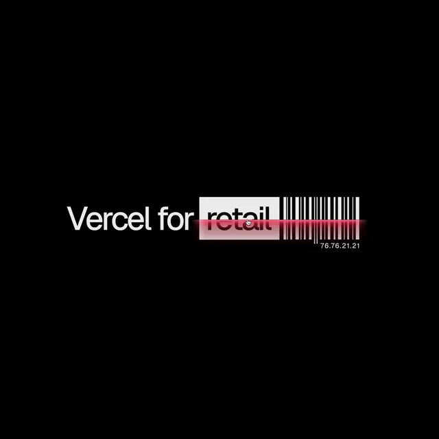 Vercel for Retail, minimal, dark