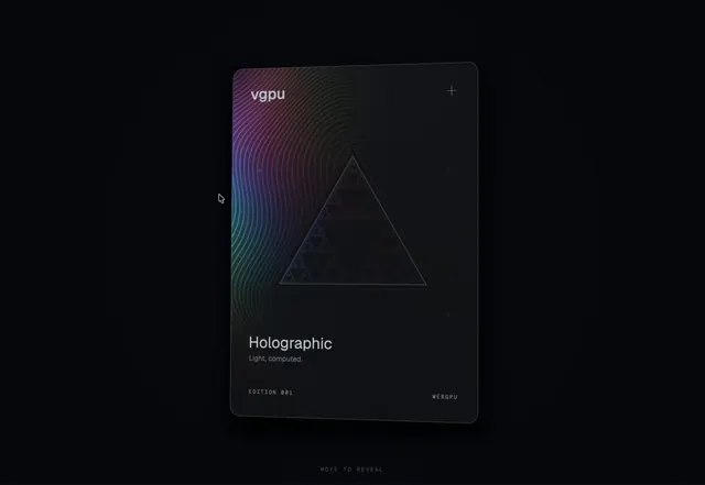 Holographic Card, geometric, glassmorphism, dark