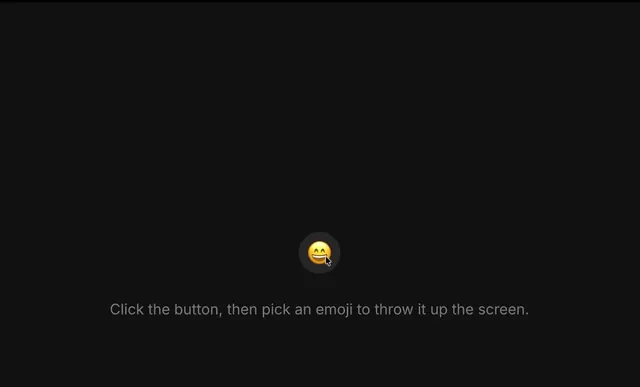 Emoji Reaction Component, playful, dark