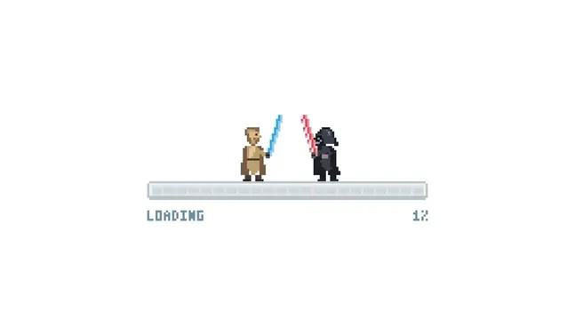 Star Wars Progress Bar, playful, monochrome