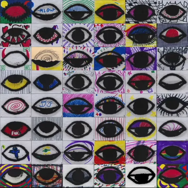 Collaborative Eye Animation, minimal, vibrant