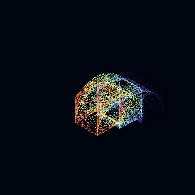 Particle Cube, geometric, abstract, dark