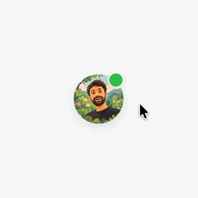 Status Picker Interaction, minimal, playful, vibrant