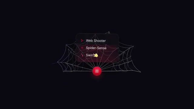 Spider-Man Web Dropdown, playful, dark